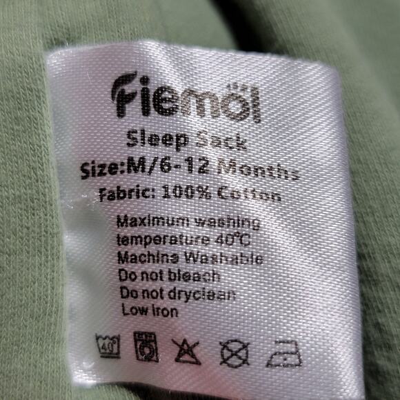 Set of 2 Infant Zipper Nap Sacks: Sage Green & Hedgehogs - Size Medium - Picture 5 of 5